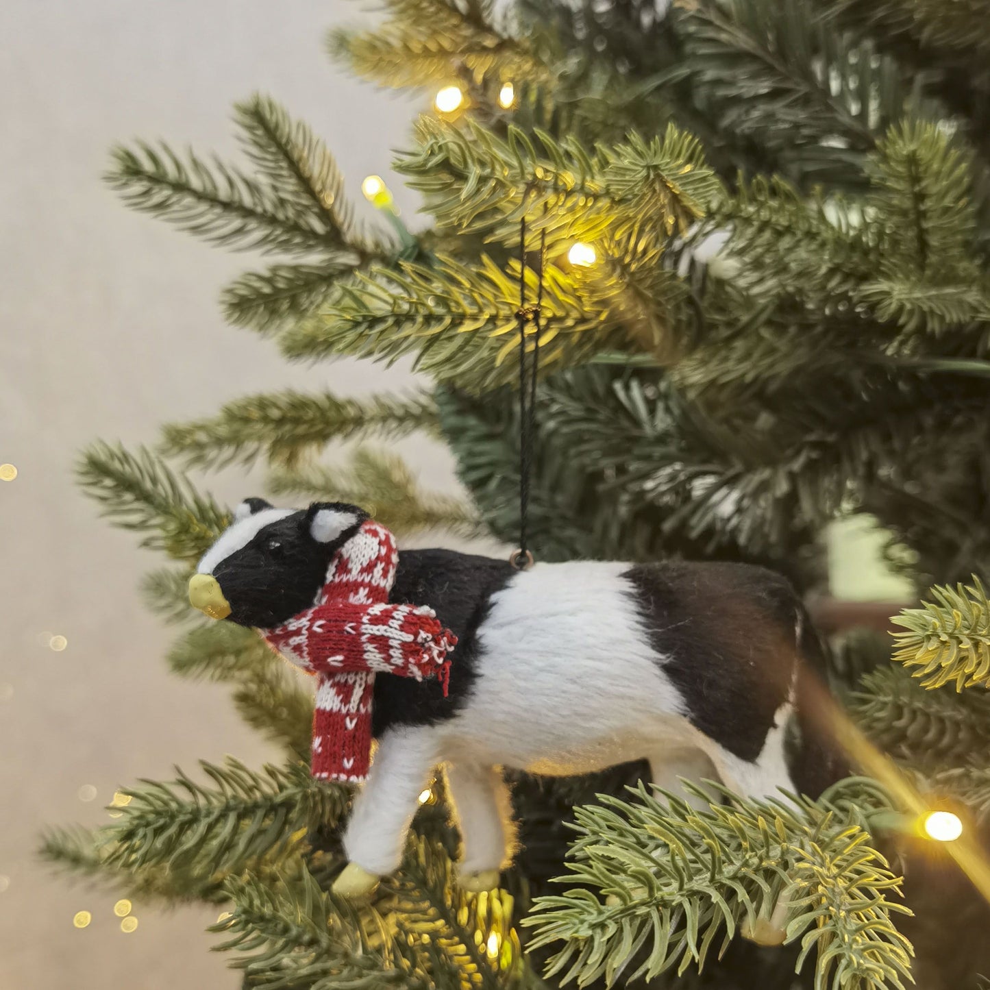 Christmas Cow Fabric Hanging Decoration