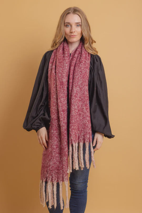 Tassel Scarf Berry Marle