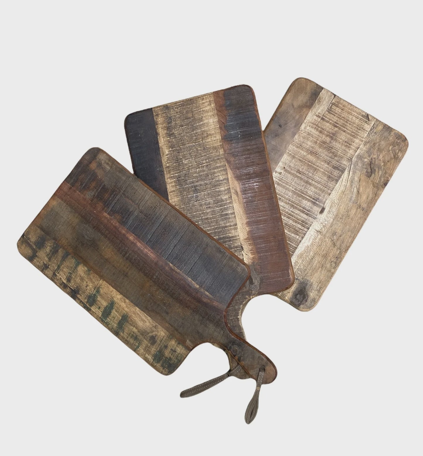 Wooden Chopping Boards with Leather Strapping Large