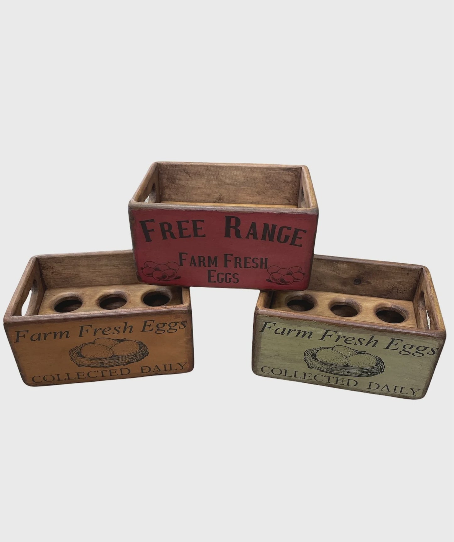 Wooden Vintage Egg Tray 6 Hole