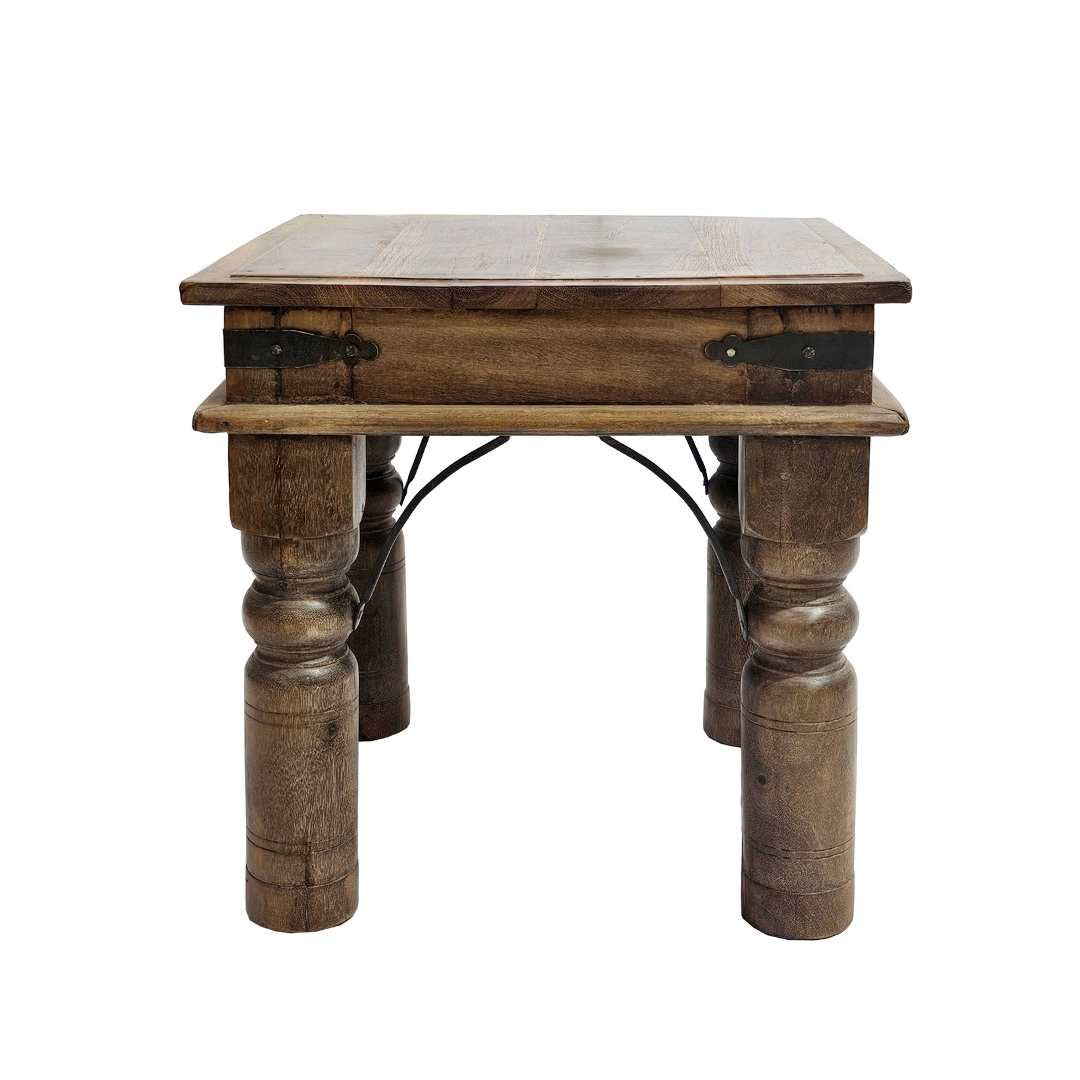 Side Table with Iron Detail