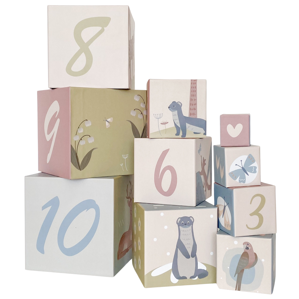 Deer Stacking Cubes Activity Toy Blue &