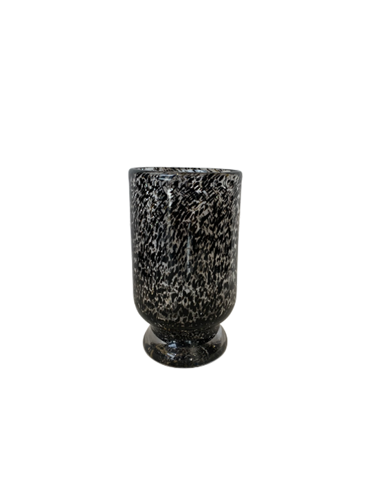 Black Leopard Hurricane Glass Vase