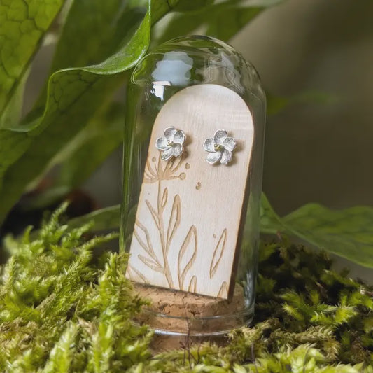 Floral Sterling Silver & Gold Plated Studs