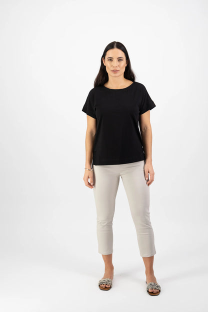 Vassalli Drop Sleeve Top with Stepped Hem