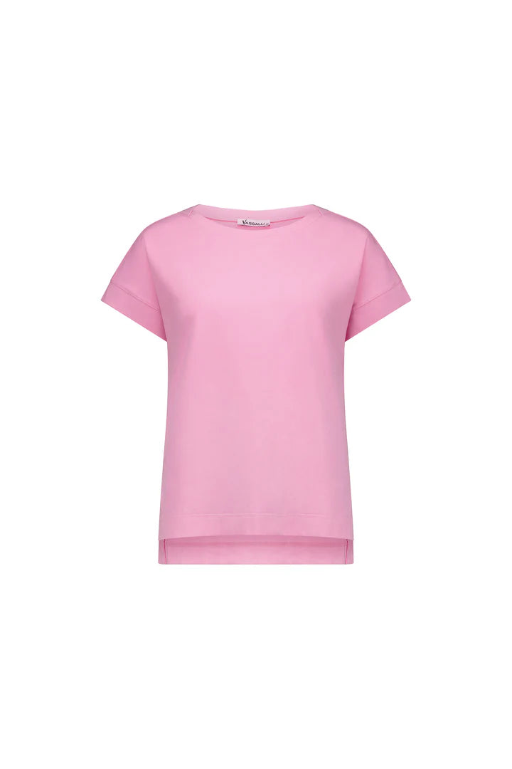 Vassalli Drop Sleeve Top with Stepped Hem