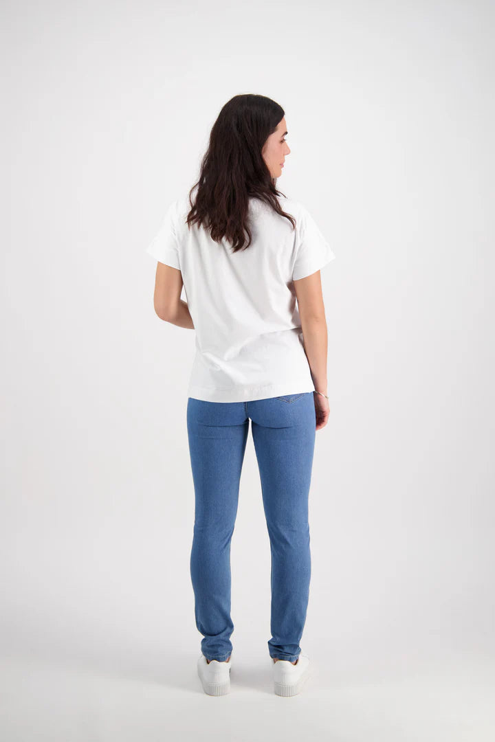 Vassalli Drop Sleeve Top with Stepped Hem