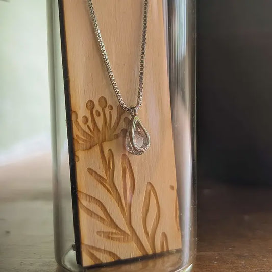 Cubic Zirconia Pendant SS Necklace