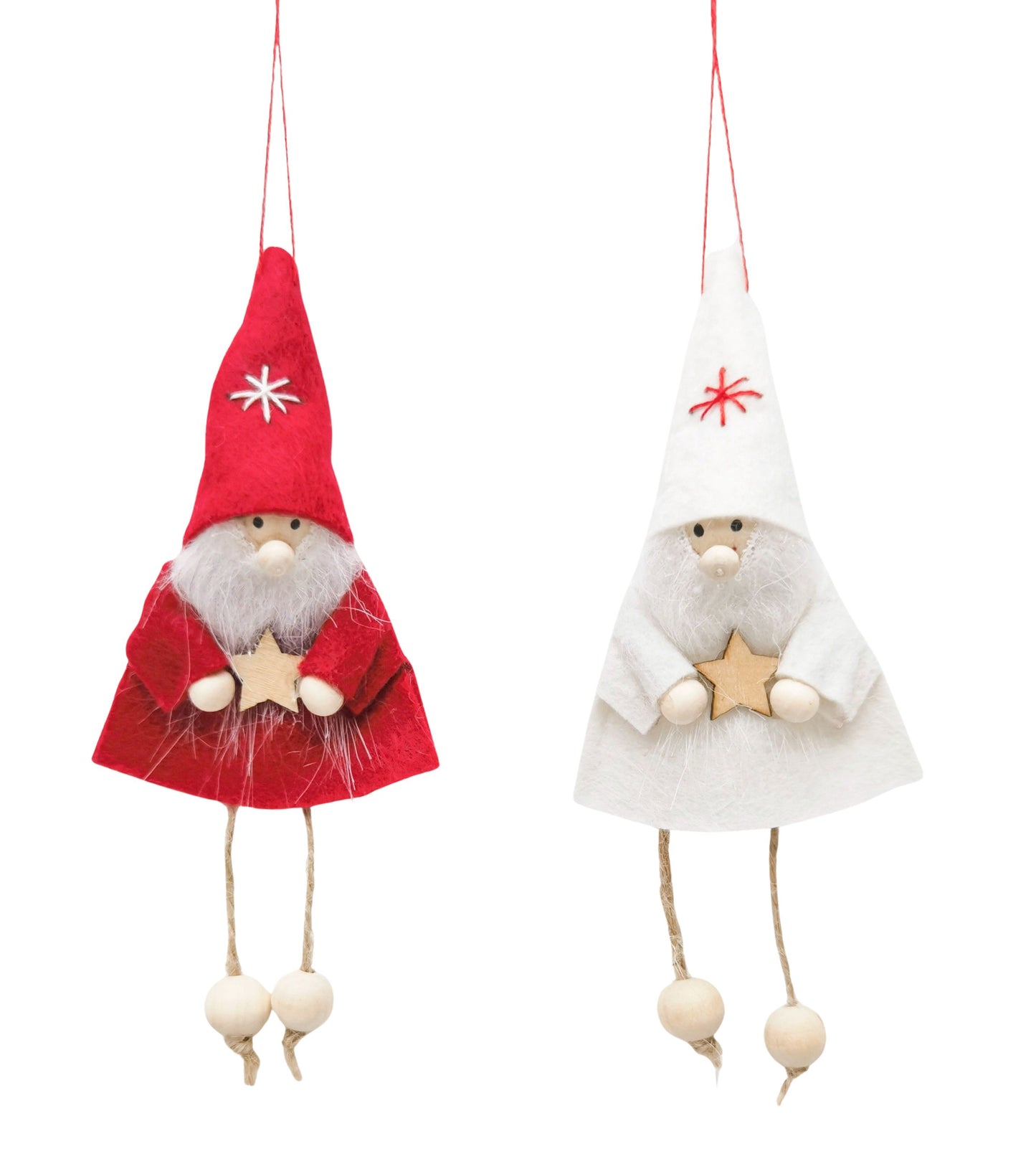 Felt Tomtes with Star Hanging Decoration