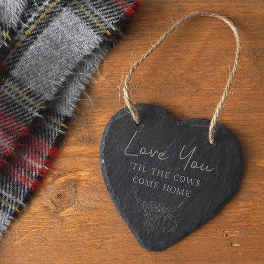 Cow Slate Heart