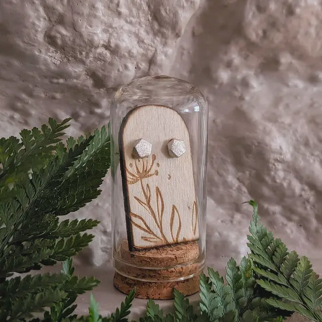 Textured Shape Sterling Silver Studs