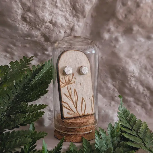 Textured Shape Sterling Silver Studs