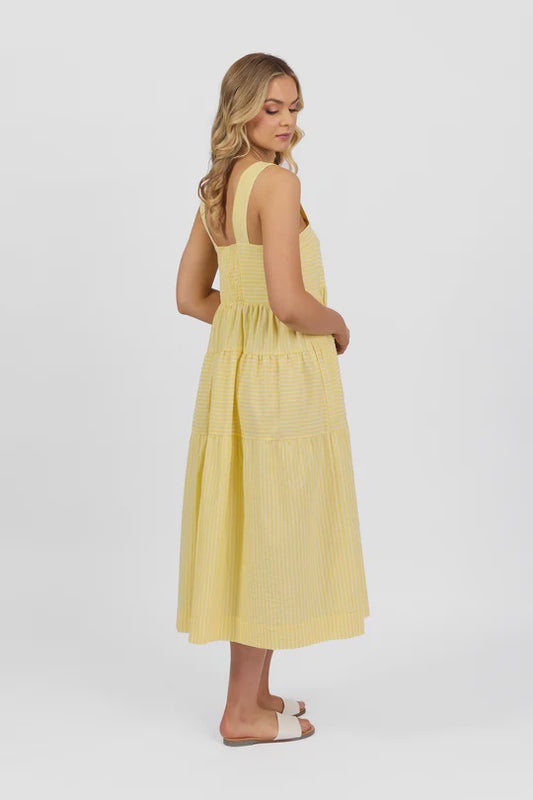 Vassalli Sleeveless Tiered Dress with Wide Straps