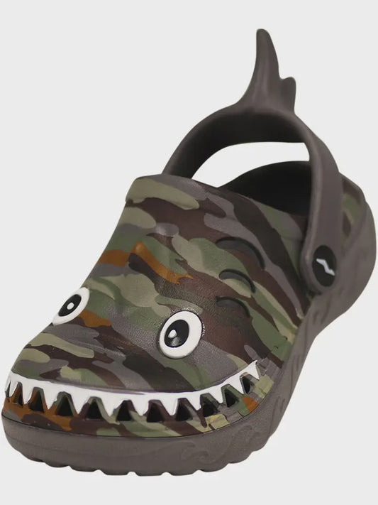 Norty Camo Shark Clog