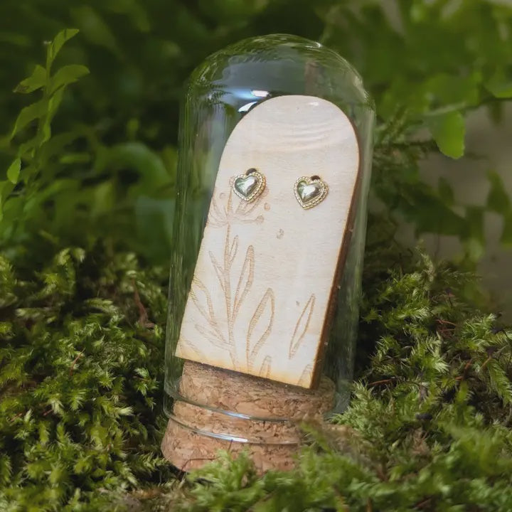 Cute Heart Gold Plated Sterling Silver Studs