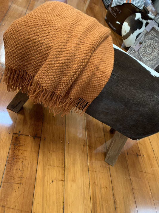 Orange Rust Throw