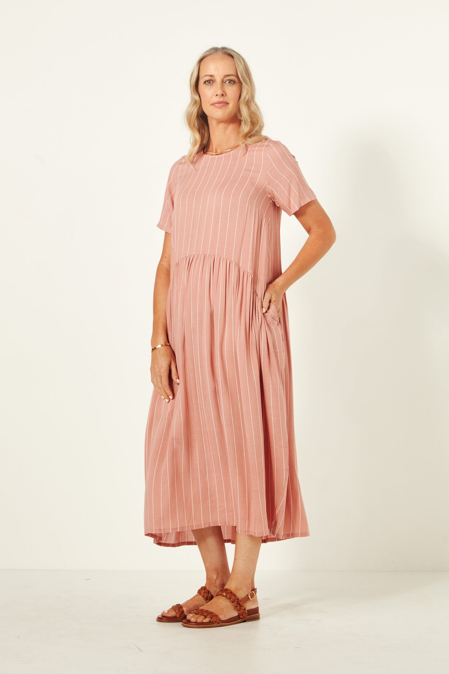 Lemon Tree Design Ltd - Monroe Dress - Nude Stripe