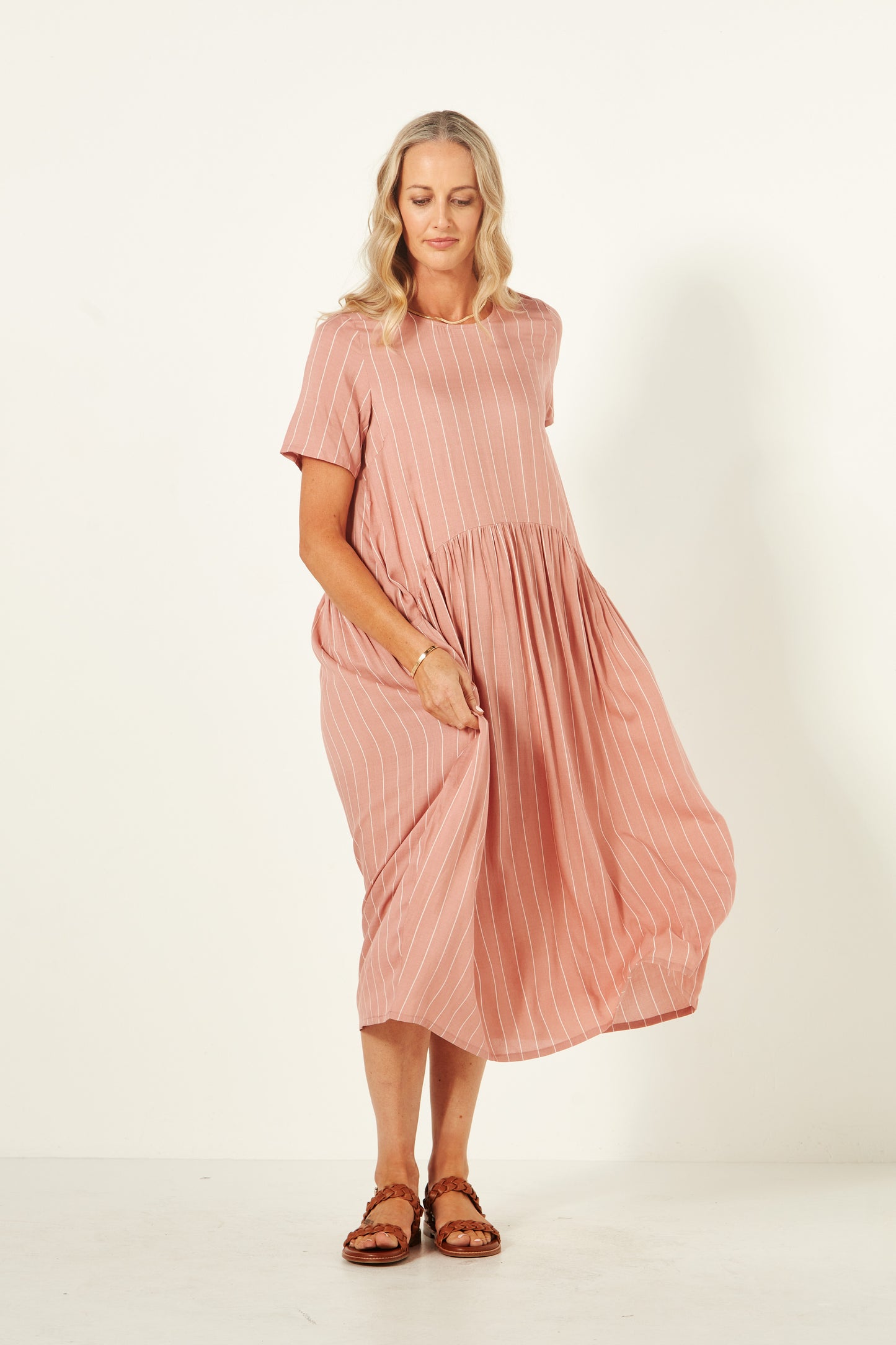 Lemon Tree Design Ltd - Monroe Dress - Nude Stripe