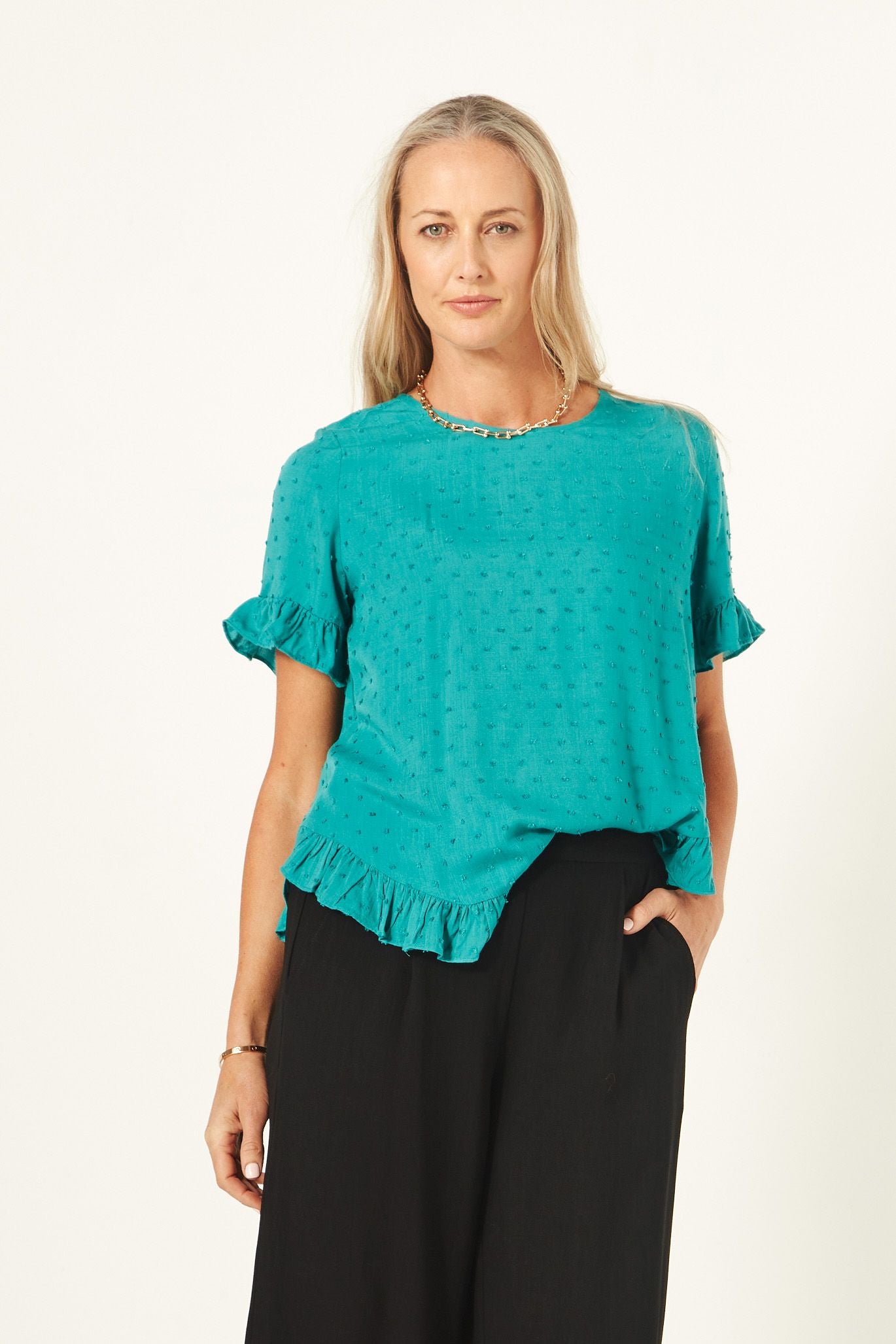 Lemon Tree - Madelaine Top in Teal