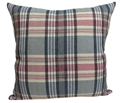 Plaid Linen Throw Pillow Cover