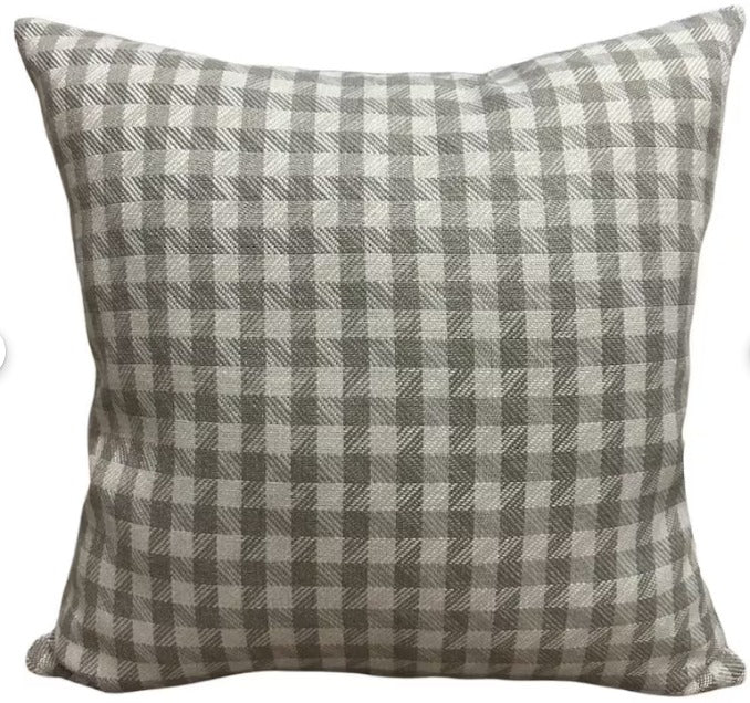 Plaid Linen Throw Pillow Cover