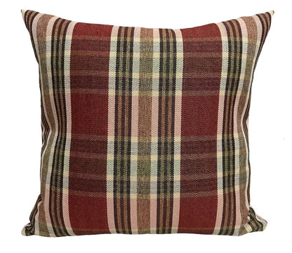 Plaid Linen Throw Pillow Cover