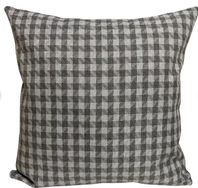 Plaid Linen Throw Pillow Cover