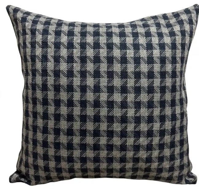 Plaid Linen Throw Pillow Cover