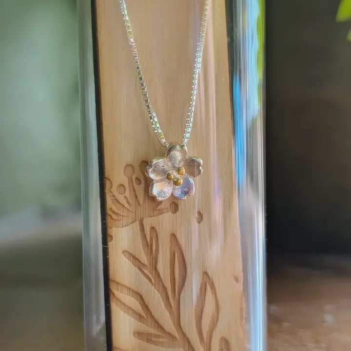 Cherry Blossom Silver Necklace