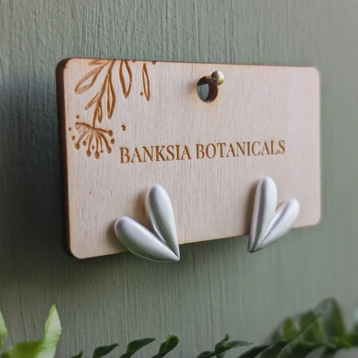 Brushed Silver Stud Earrings