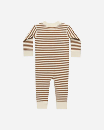 Quincy Mae - Zip Long Sleeve Sleeper - Cinnamon Stripe