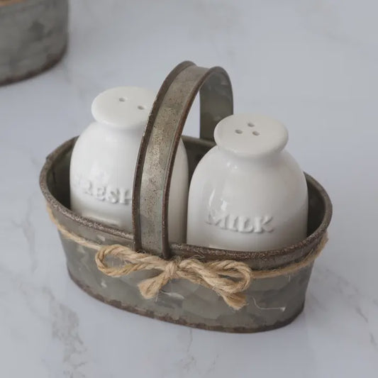 Milk Bottle Salt and Pepper Shakers (Set)