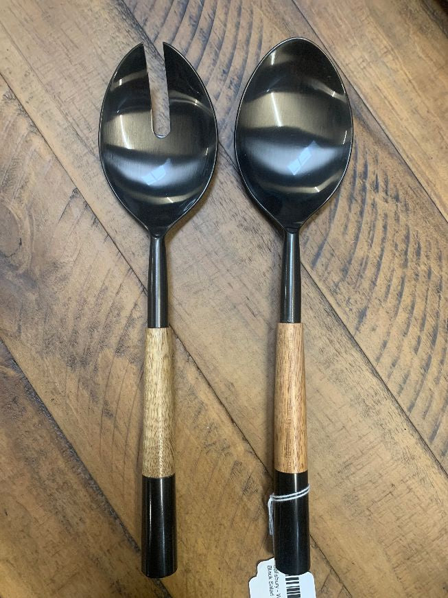 Salisbury - Wood Black Salad Servers