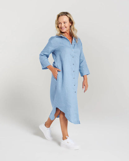 Blackstone Plain Linen Shirt Dress