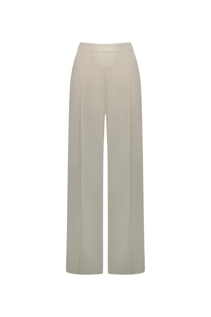 Vassalli Wide Leg Full Length Pant - Natural