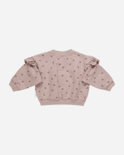 Quincy Mae - Ruffle Fleece Sweatshirt - Polka Dots