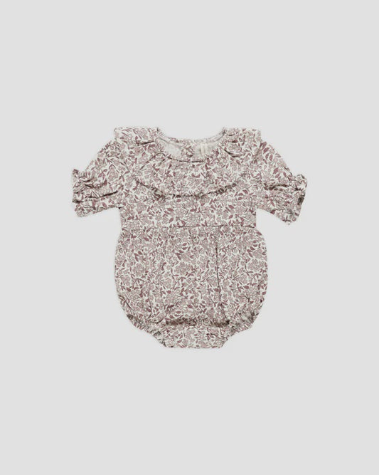 Quincy Mae - Collared Romper - Mauve Ditsy