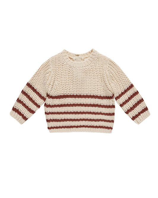 Quincy Mae - Rex Sweater - Cranberry Stripe