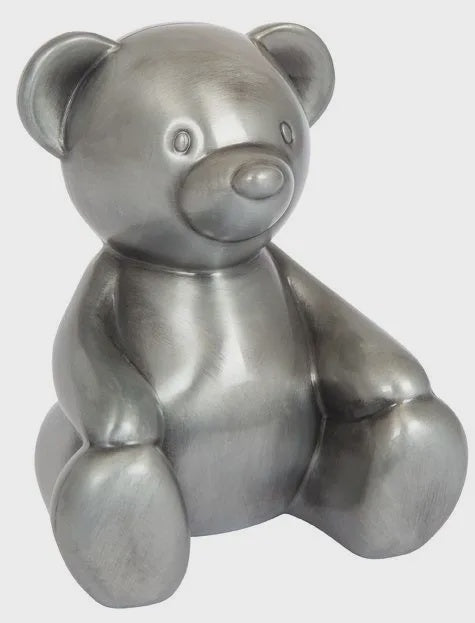 Pewter Plated Bear Money Bank