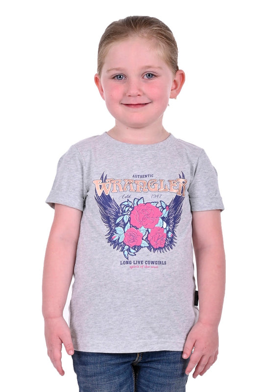 Wrangler- Girls Mila Tee- White Marle