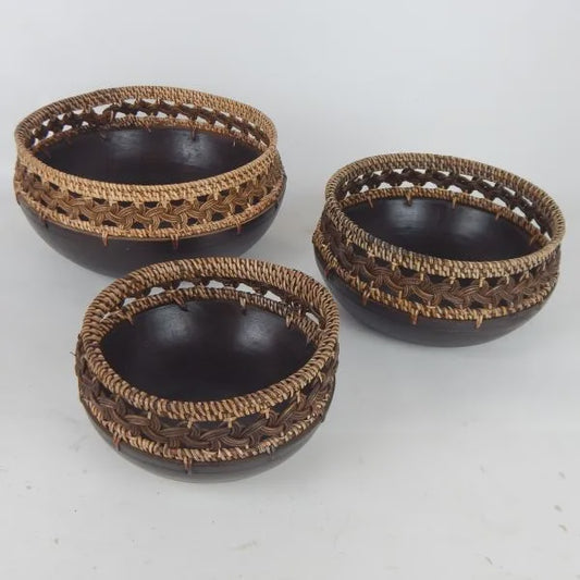 Lombok Wooden Bowl Antik Brown 27cm