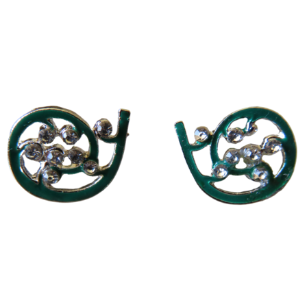 Sterling Silver Enamel Koru Studs