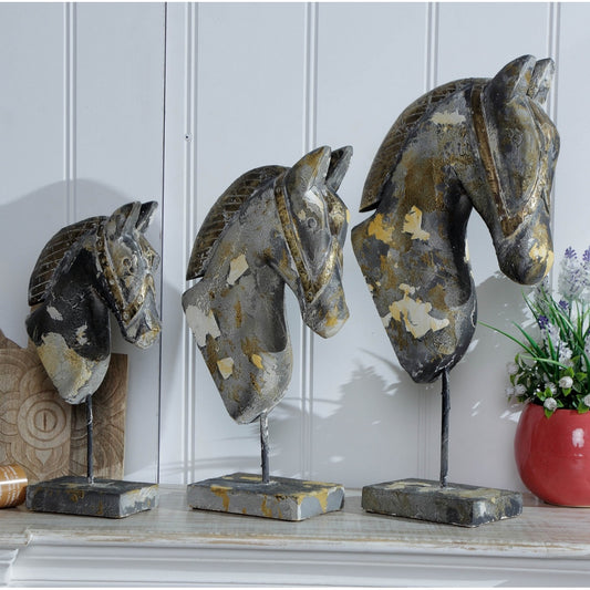 Vintage Horse Heads Set/3