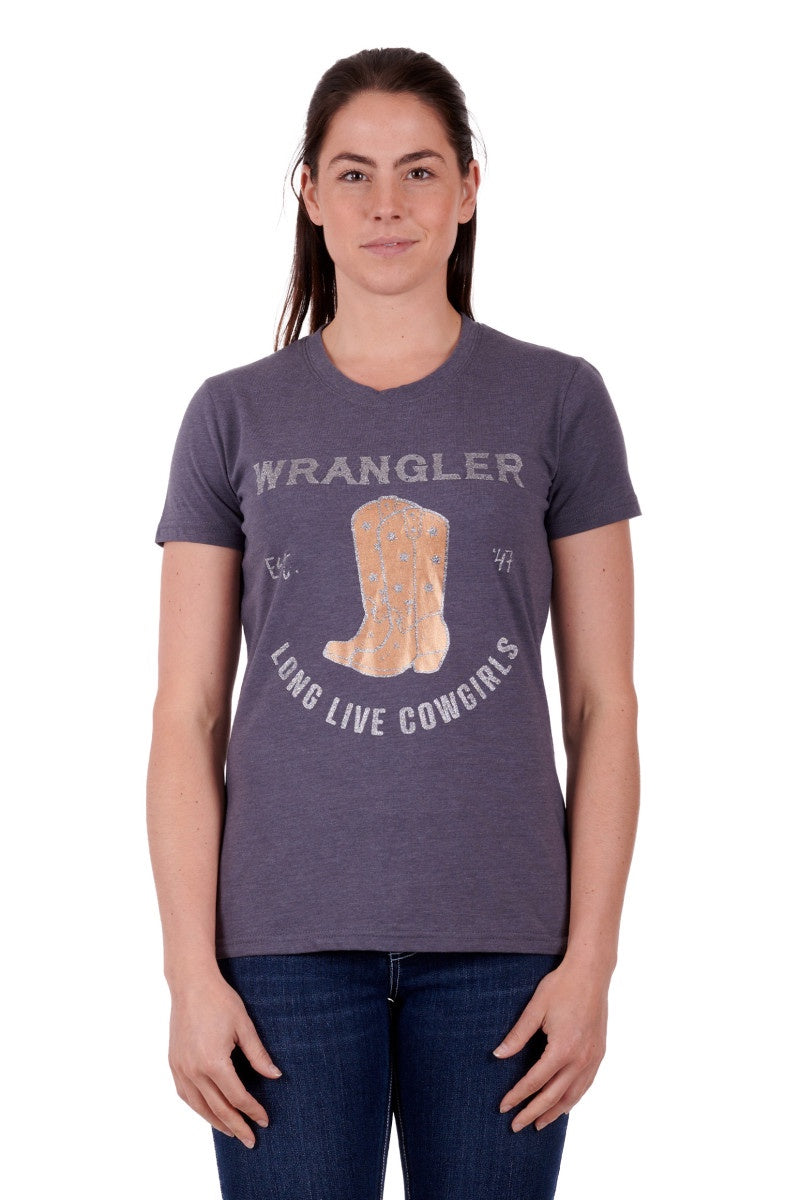 Wrangler- Womans Raya Tee- Charcoal