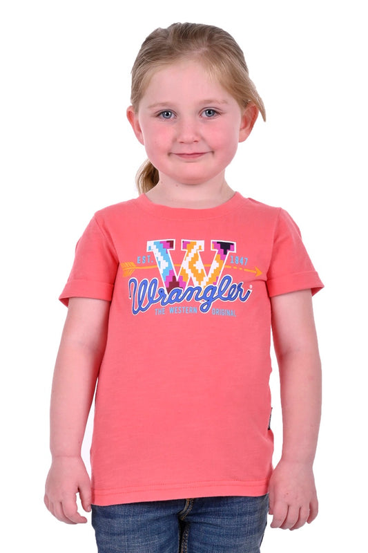 Wrangler- Girls Nova Tee- Coral