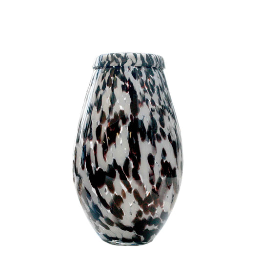 Tear Drop Shape White & Black Spotty Metro Bowl