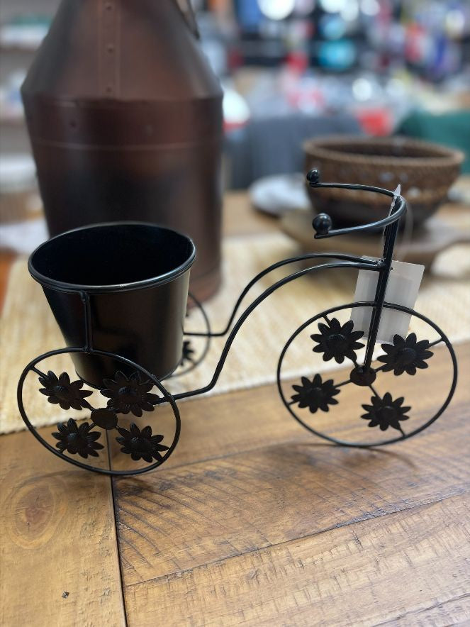 Black Planter Bike with one Basket