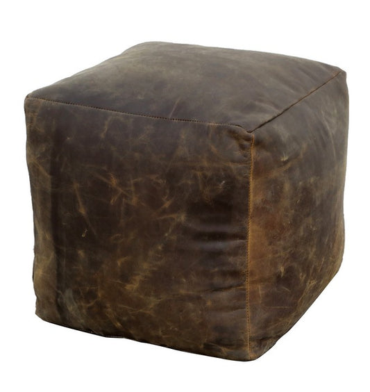 Vintage Leather Poof