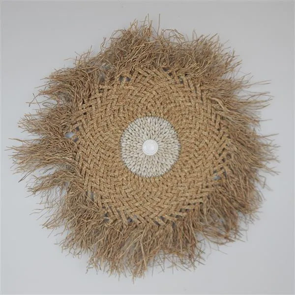 Woven Fibre Circle with Shell - 70cm dia